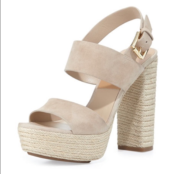 michael kors suede platform sandals